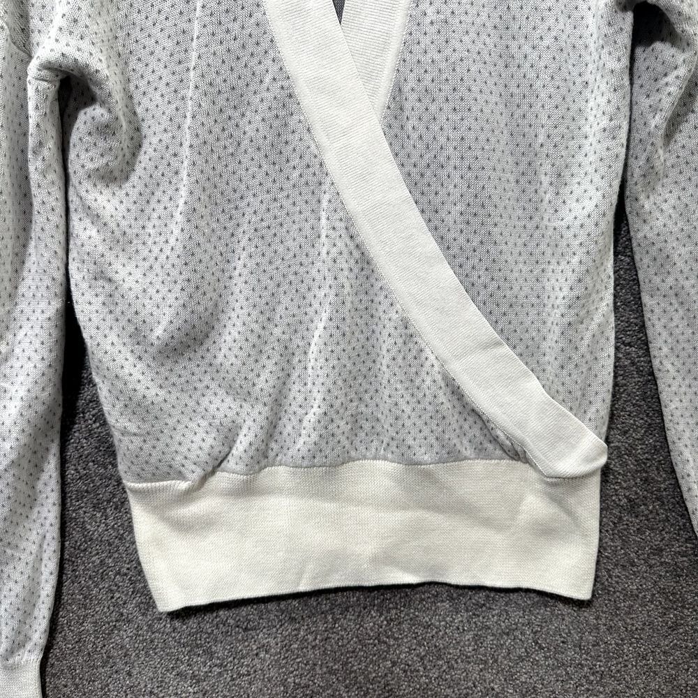 Garnet Hill Tendu Cotton Sweater Women XS Dot Print Pima Cotton Relaxed V Neck - Picture 8 of 13